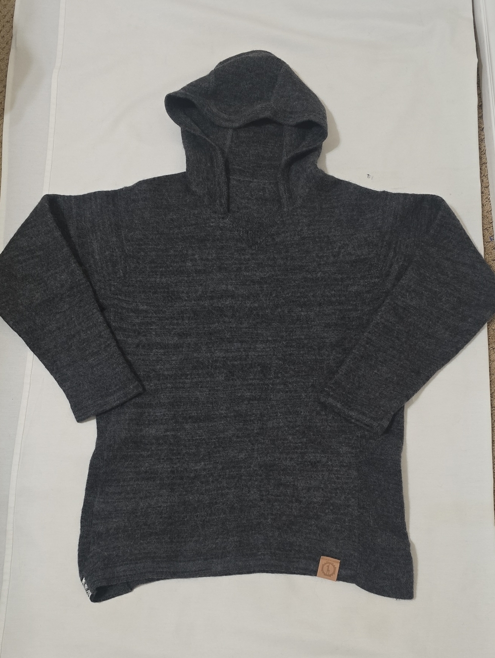 PAKA Men's Dark Charcoal Hooded Turtleneck Sweater XL( SEE MEASUREMENTS)